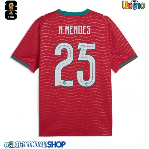 Maglie da calcio Portogallo Nuno Mendes #25 Prima Maglia Mondiali 2026  Manica Corta